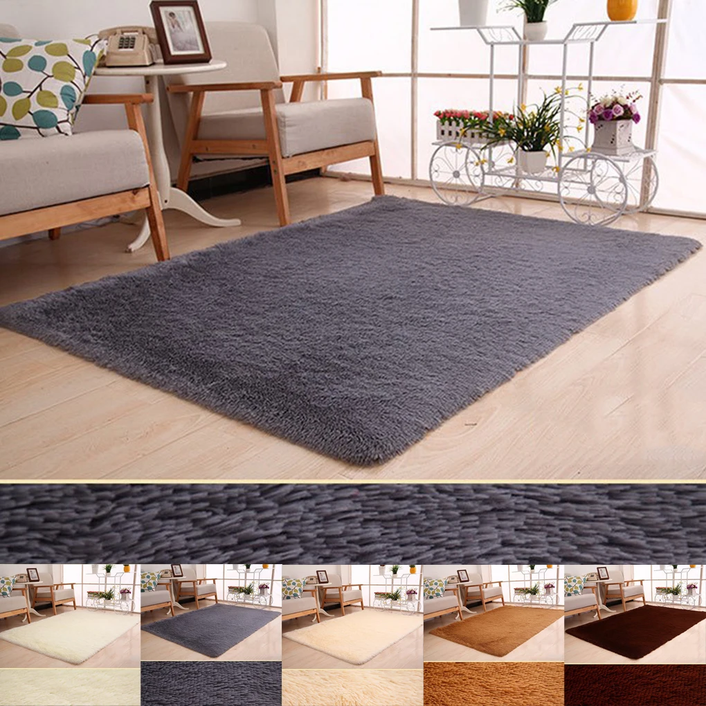 

50x80CM/40x60CM Plush Soft Mats with Solid Color Non-slip Mats for Door Bedroom Living Room Hallway bedroom Children Kids