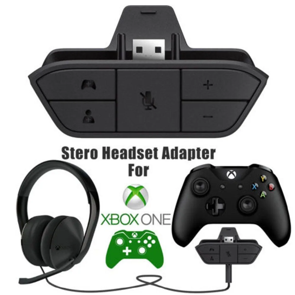 

Black Stereo Headset Adapter Headset Audio Adapter Headphone Converter For Microsoft Xbox One Wireless Game Controller