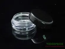 100 ШТ. 3 г черный Крем Jar, Пустые Пластиковые Косметические Контейнер, Крем Тени Для Век Коробка, Маленький Образец Макияж суб-розлива nail порошок дела