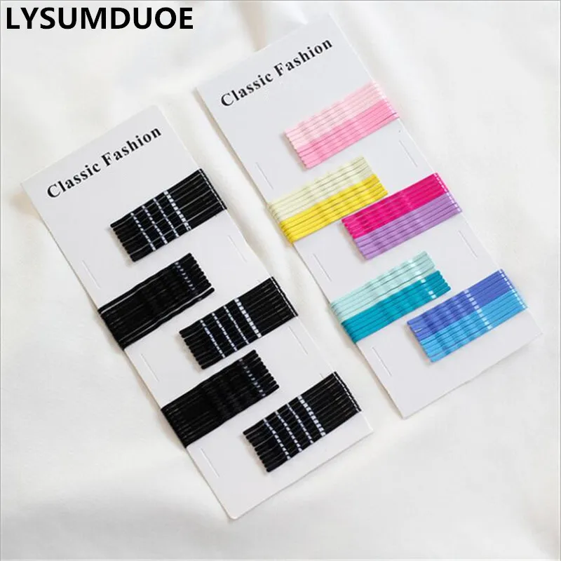 

50Pcs/Lot Girls Hair Accessories Korean Fashion Barrette Solid Candy Color Hairpin Metal Hairclip Headdress Hair Clips for Women