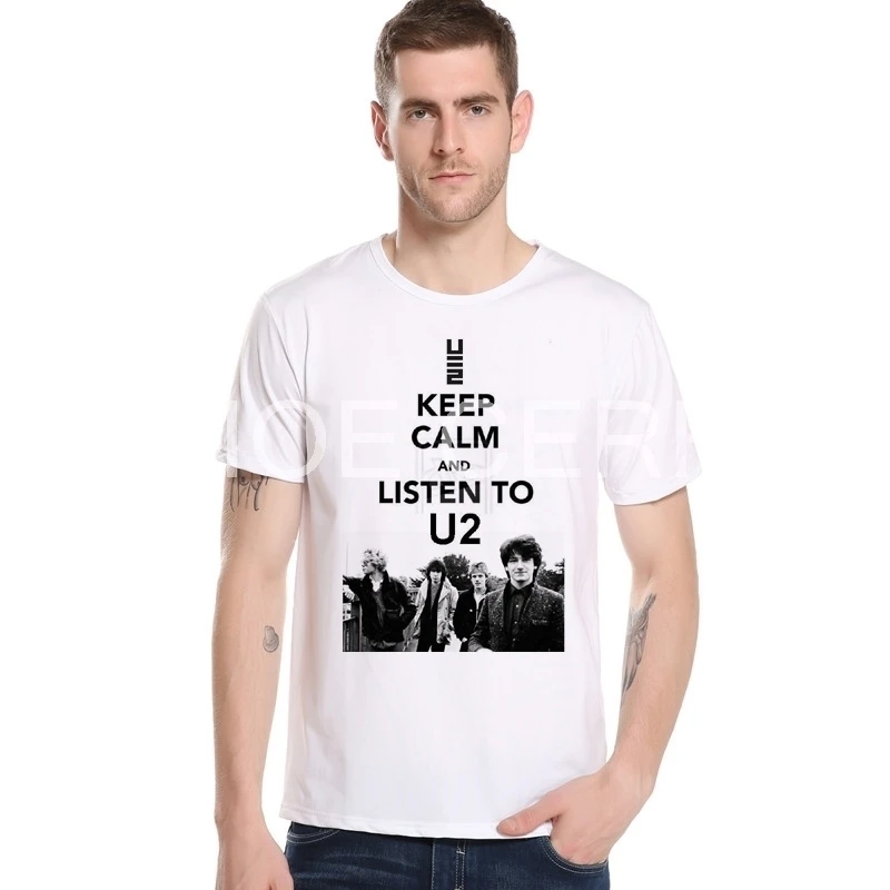 Новинка года, U2, летняя мужская футболка с короткими рукавами, Повседневная модная футболка с рисунком, Приталенная футболка, мужские футболки с круглым вырезом, M26-12 - Color: 1