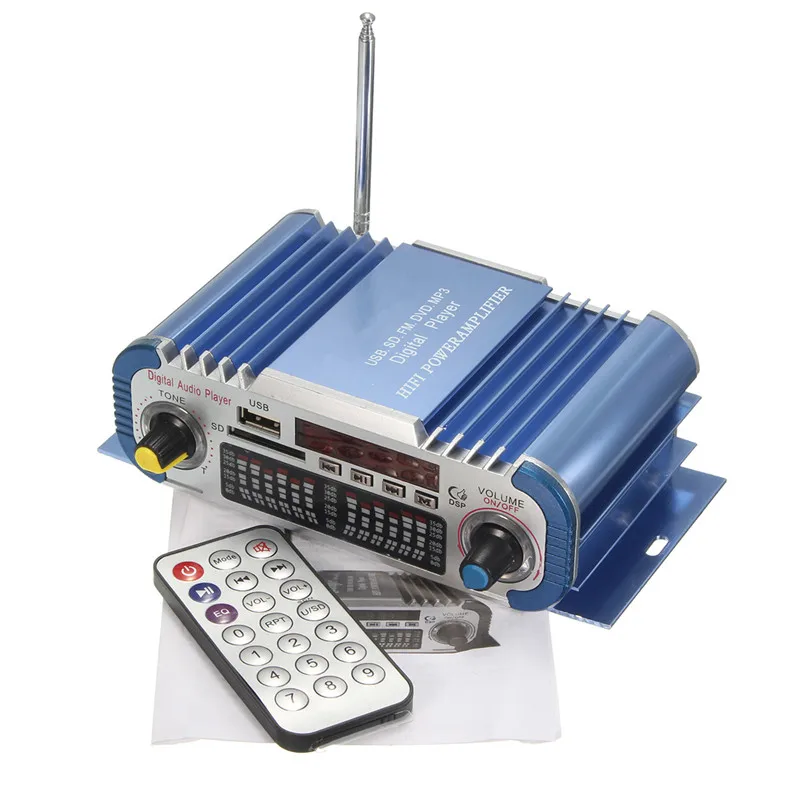 Mini HiFi Car Home Power Amplifier FM Radio USB SD Audio