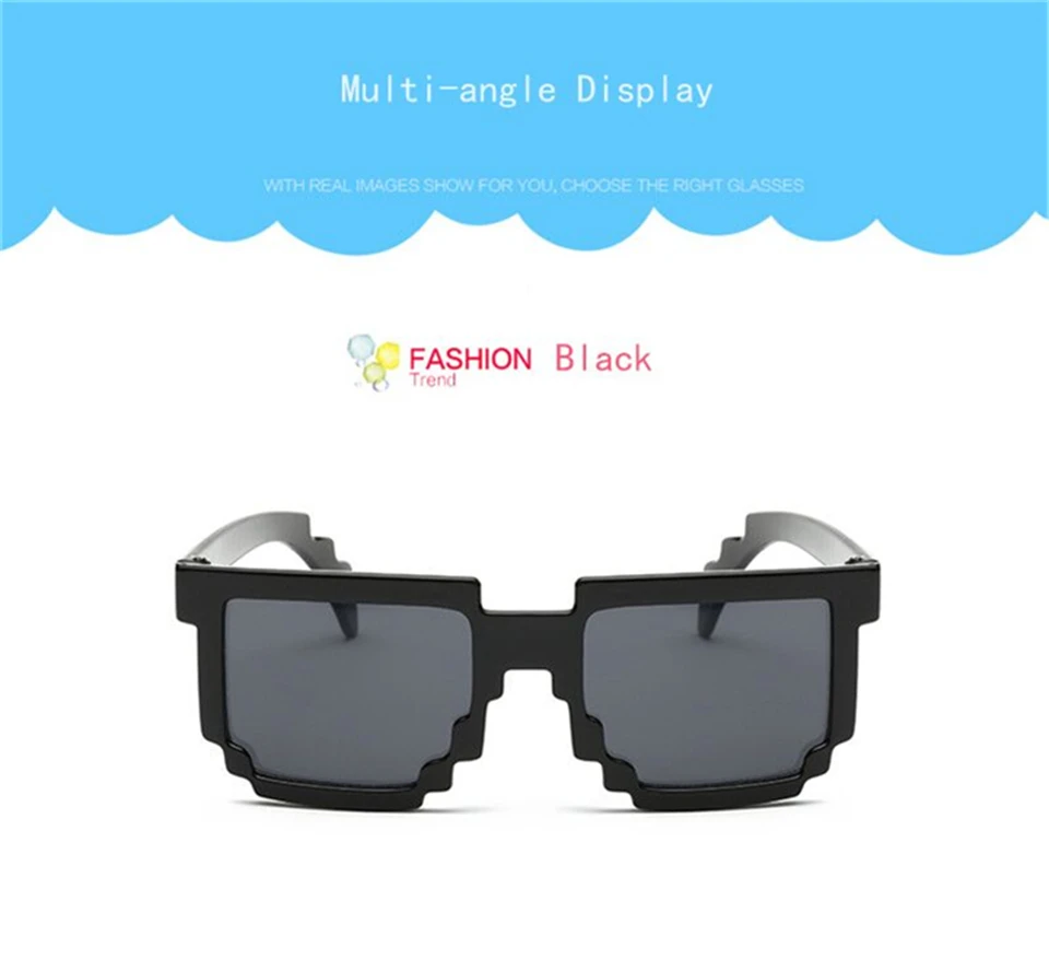 jumlai kids Sunglasses Plaid Square Baby Glasses Children Minecraft Sun Glasses deal with it boys Brand Designer Eyewear  (3)