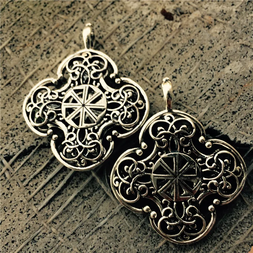 Славянская подвеска Коловрат античное серебро славянский языческий Кулоны