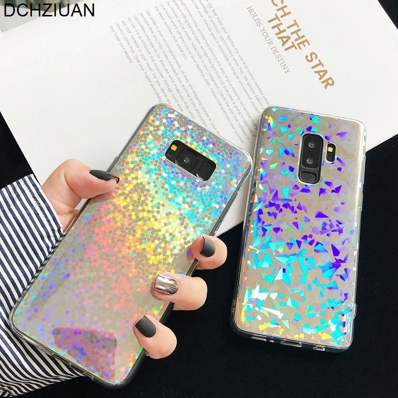 

DCHZIUAN Laser Sequins Glitter Phone Case For Samsung Galaxy NOTE 8 S9 S8 Plus S9 Plus Case Fashion Shiny Soft Cover