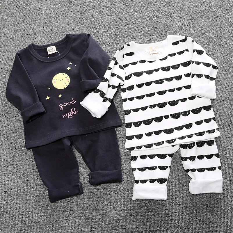 Frühling Herbst Baby Pyjama Anzug Hause Kleidung Schlafanzug Langarm Baumwolle Pyjama Netter Junge Mädchen Kleinkind Loungewear Gute qualität