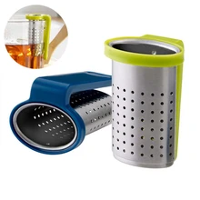 Дизайн чайный заварочный фильтр для чая для повторного использования чайный горшок из нержавеющей стали чайная ложка заварочный фильтр с держателем чайный держатель, цвет случайный