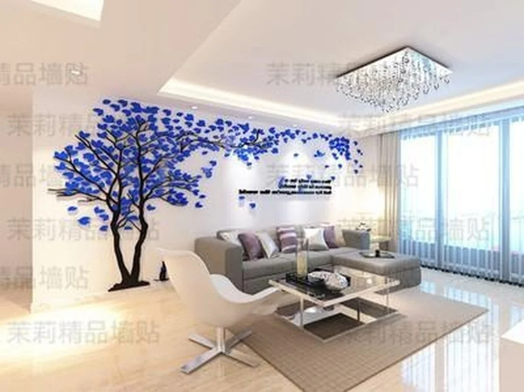 Креативная 3D стерео акриловая Настенная Наклейка с деревом для гостиной, дивана, телевизора, фоновая настенная интерьерная комната, теплые украшения для дома, аксессуары
