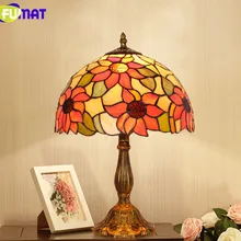 Настольная лампа FUMAT для спальни, светодиодный светильник с цветком и витражами, домашний декор, настольная лампа, настольная лампа для детей, прикроватная лампа