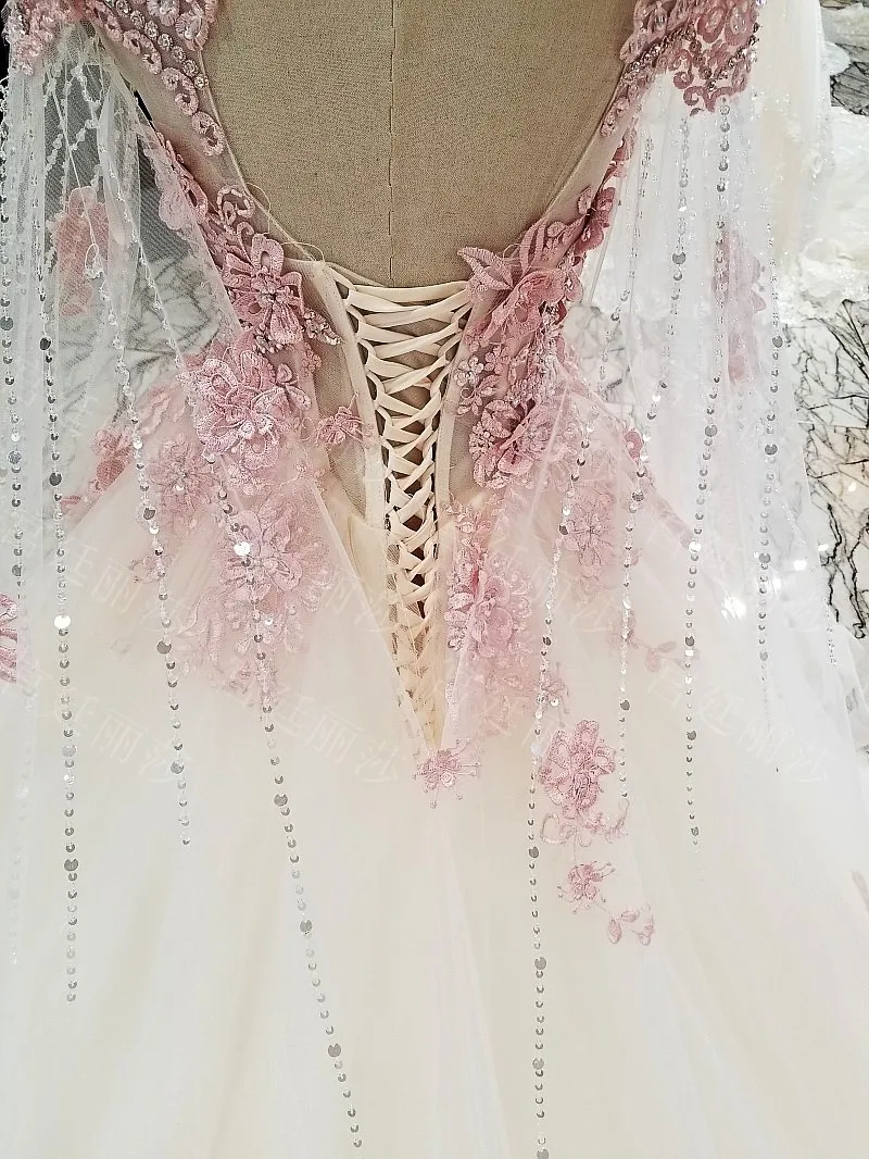 Новинка года; Vestido de noiva; бальное платье с короткими рукавами и кружевами; Роскошная свадебная одежда с бисером; реальные фотографии
