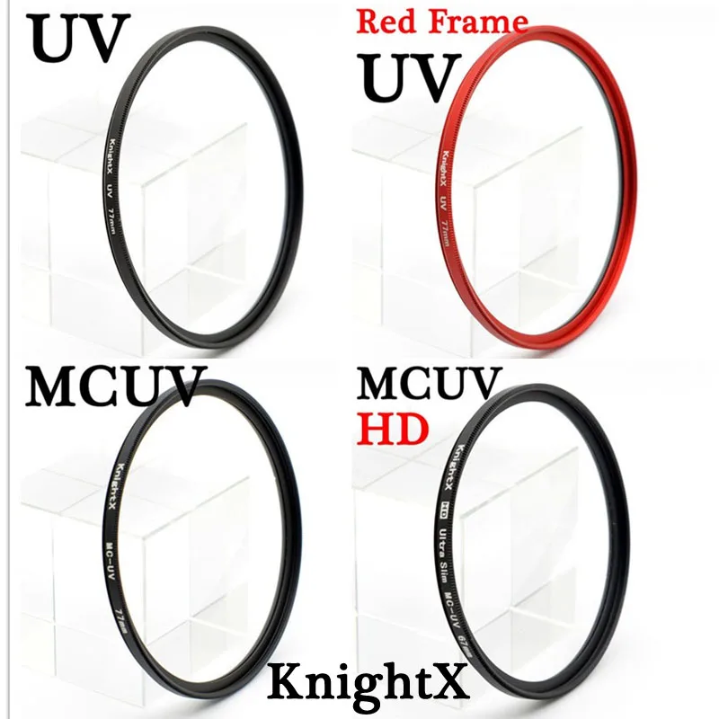 Kopen KnightX Multi Coated UV Ultra Violet Filter MC UV Voor Canon Nikon d3100 d7100 canon 100d 600D 550D 350D SLR camera Lens