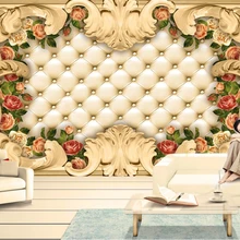 Beibehang обои на заказ 3D высококлассные европейские границы роскошный мягкий мешок Роза Фото Фреска обои спальня гостиная стена