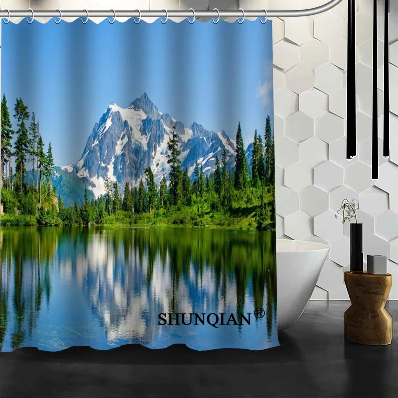 New Custom Beautiful Nature Shower Curtains Polyester Bathroom Waterproof Bath Curtain Size 150X180cm165X200cm180X200cm | Дом и сад