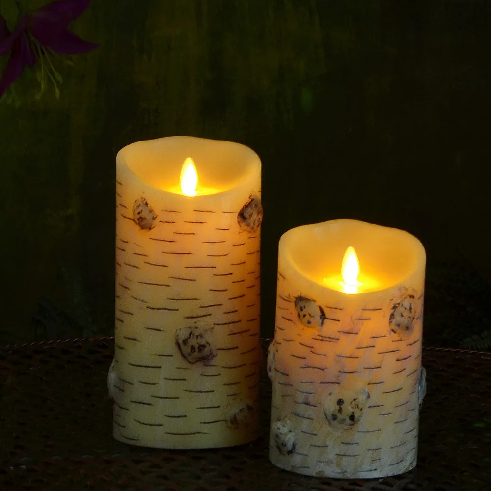 Luminara Realistic Flameless Wax Pillar LED Candle Moving Wick Battery