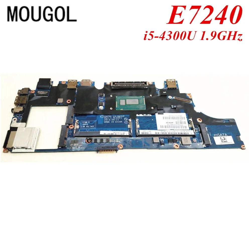 

Mougol A+ Quality mainboard For Dell E7240 Laptop motherboard VAZ50 LA-9431P I5-4300U 1.90GHz 100% Tested