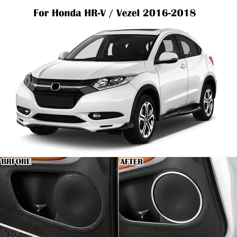 For Honda Hr V Vezel 16 18 Chrome Front Door Stereo Speaker Cover Ring Trim Car Truck Parts Mobileacademy Motors