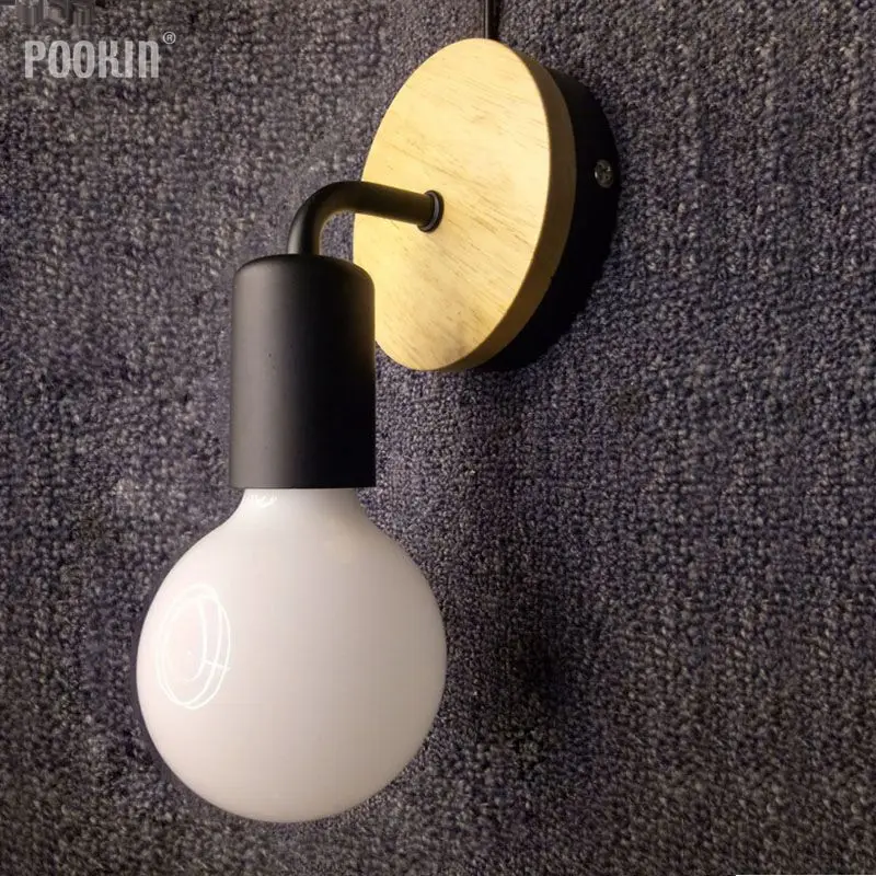 

LED Modern Lighting Wooden Wall Lamp Simple Bedside Light Indoor Kitchen Dining Room Corridor TV Wall Lighting Mirror Light