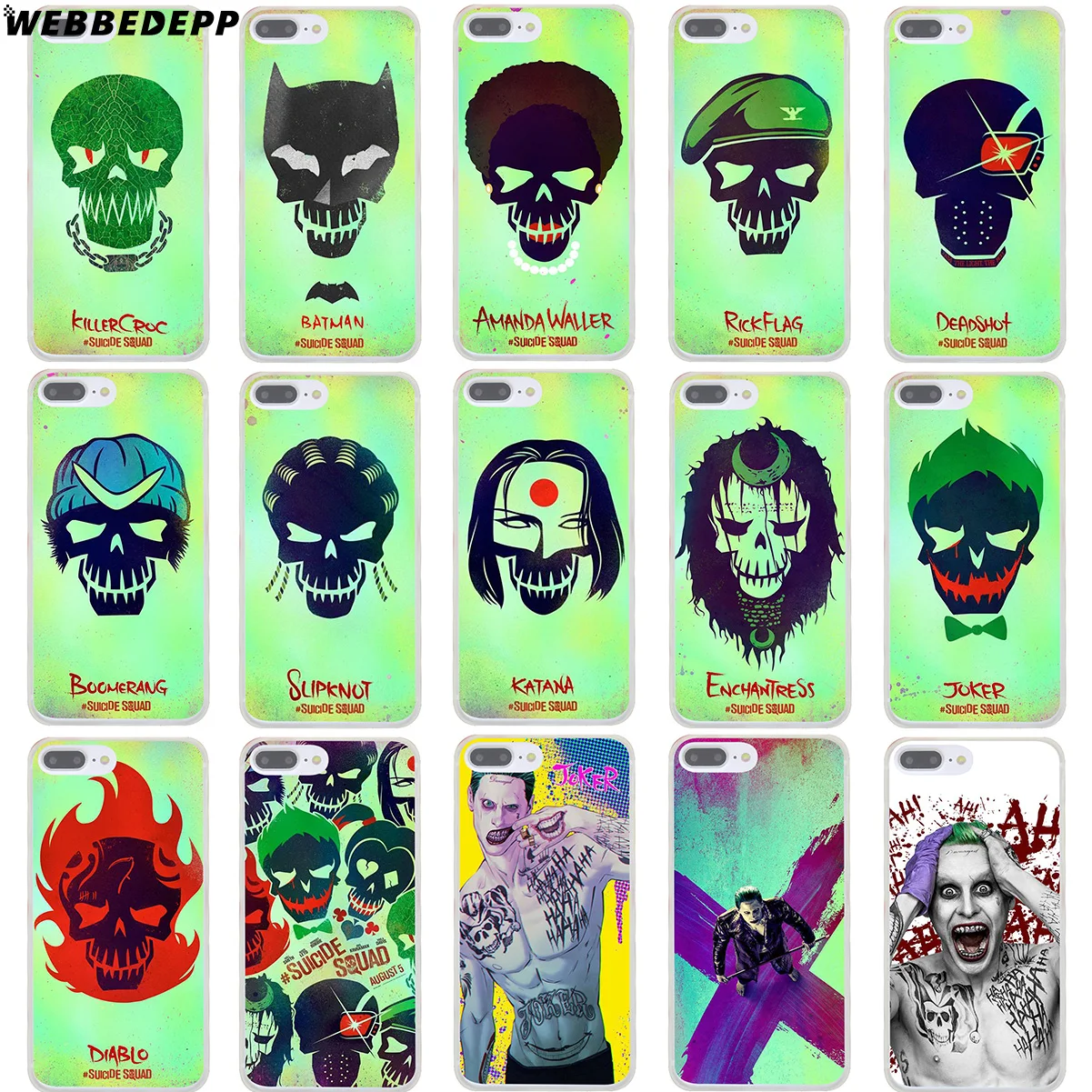 

Suicide Squad Hard Transparent Cover Case for iPhone 7 Plus 6 6s Plus 5 5S SE 5C 4 4S