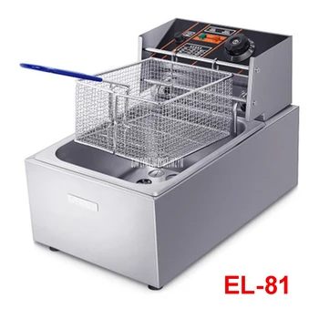 

Commercial frying pan EL-81 single-cylinder fryer electric fryer french fries machine 6L Large Capacity with Fried mesh 220V