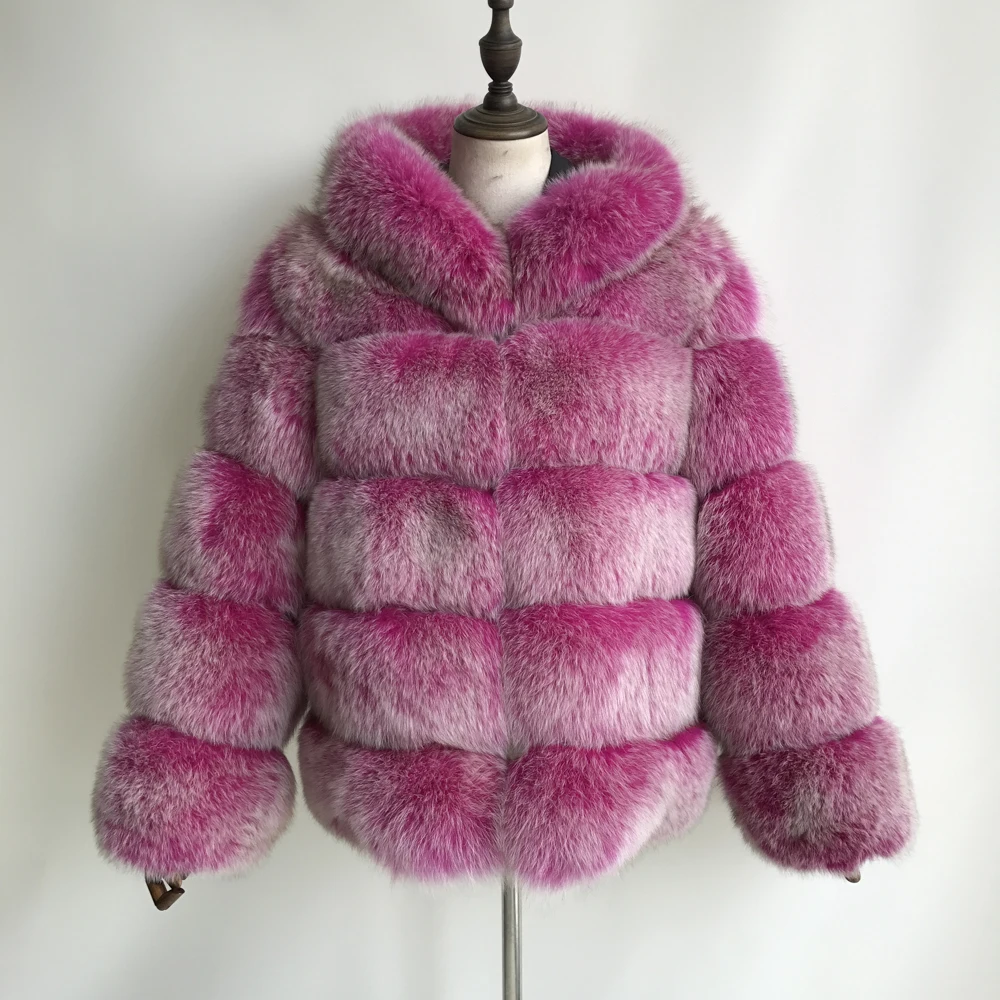 Модное пальто с натуральным лисьим мехом женская зимняя куртка с натуральным мехом пальто с капюшоном осеннее теплое женское натуральное меховое пальто с капюшоном для женщин