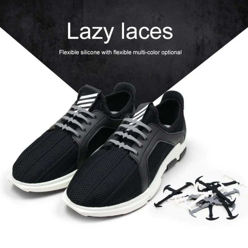 Unisex Athletic Running No Tie Shoelaces Elastic Silicone Sneakers Fit Strap Shoe Lace Outdoor Accessories Gym Leisure Shoes New