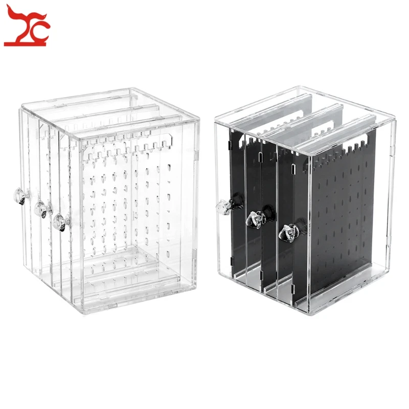 3 Drawer Transparent Crystal Jewelry Organizer Holder Shelf Acrylic Earring Necklace Hanger Storage Showcase Display Stand Box
