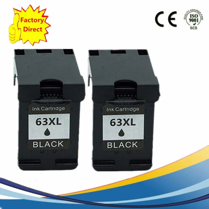 Чернильные картриджи восстановленные для HP63 XL 63XL HP63 HP63XL с чернилами hp Deskjet 1112 2130 2132 3630 3632 1110 1111 2131 4250 струйный принтер - Цвет: 2BK