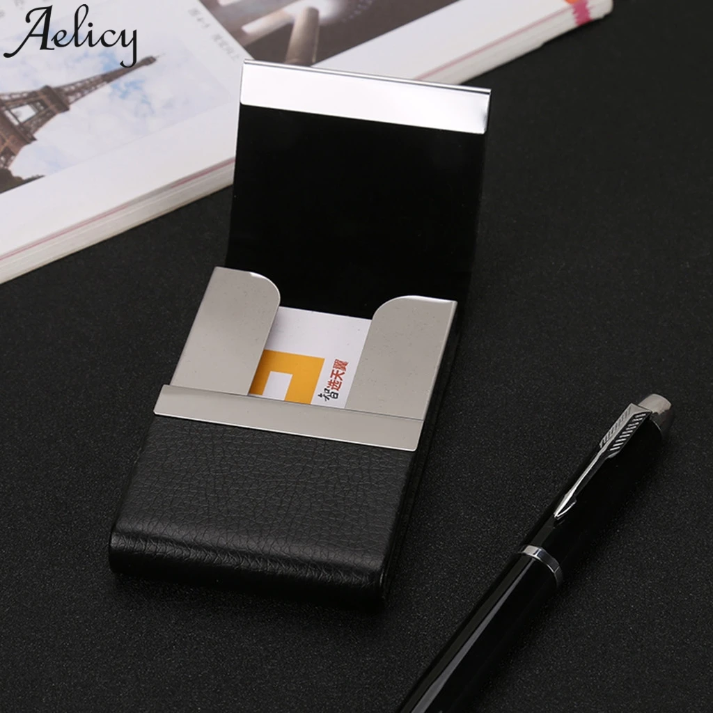 Aelicy 2019 Для мужчин Для женщин креативный держатель металлический ящик для хранения кредитных ID держатель для карт Кожаный чехол Бизнес Multi