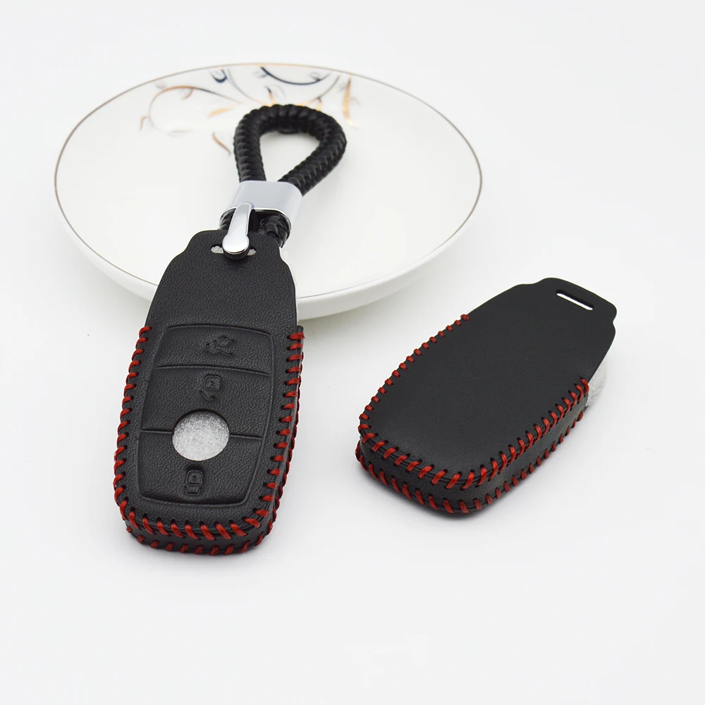 For Mercedes Benz A C E Class W213 E200 E260 E300 E320 W205 W177 E43 E400 W205 W222 A205 A217 Maybach Leather Car Key Cover Case