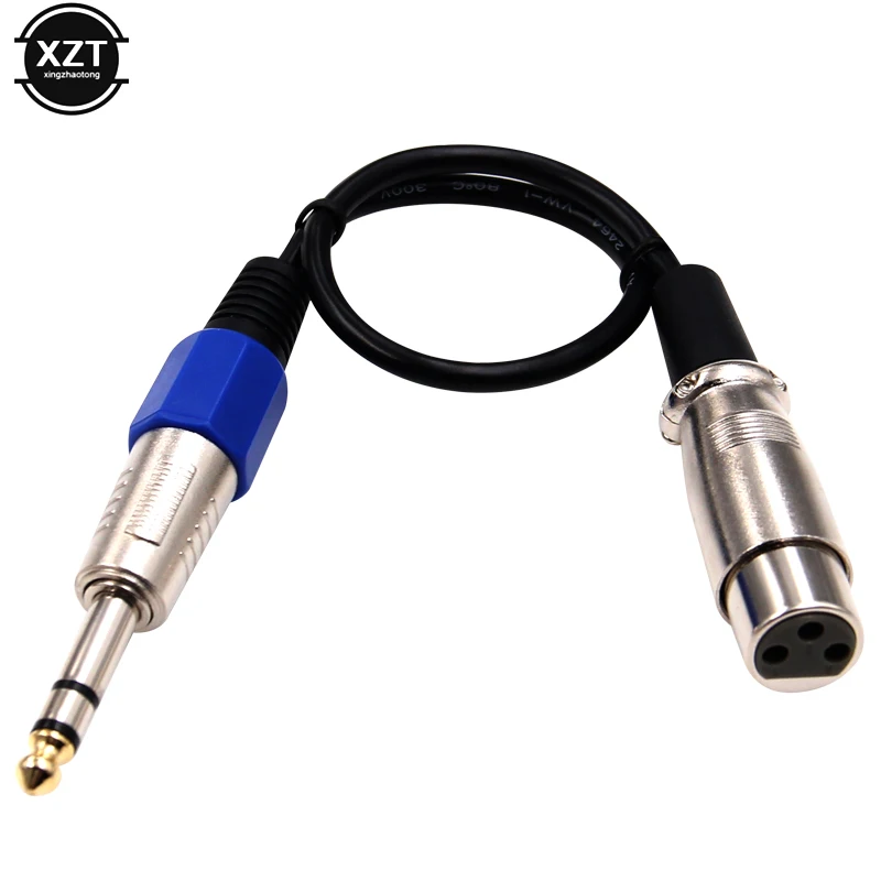 PZ 1PCS 6mm Mono XLR 3 Pin Audio Cable Female Shielded Microphone Mic