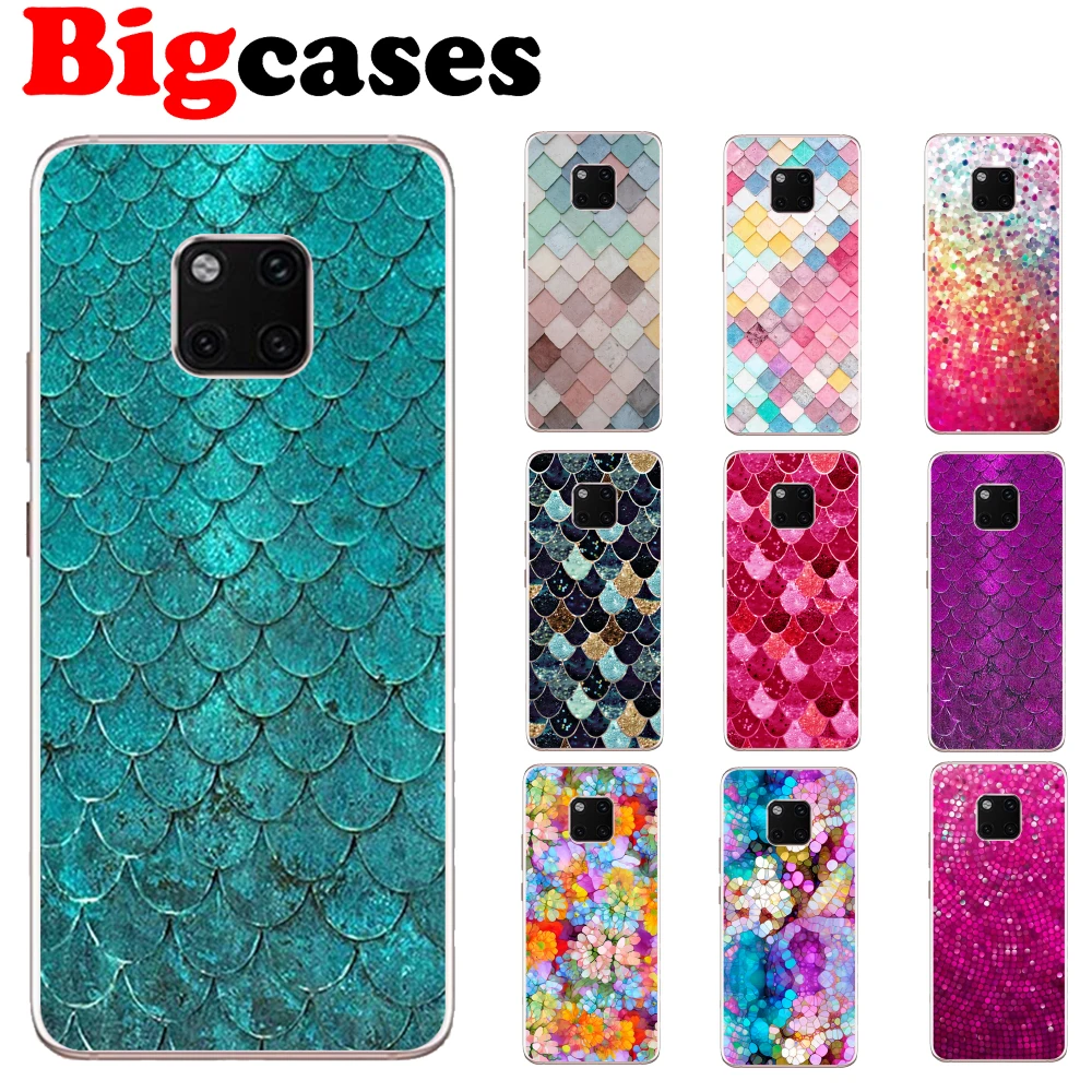 

For Huawei Mate 20 Lite Pro Case Cover Soft TPU Silicone Mate 20 Lite Funda Happy Color Fish Scales Mate 20 Pro Capa Phone Shell