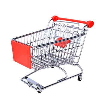 

Mini Shopping Carts Toy Cart Simulation Miniature Shopping Cart Storage Pretend Play Toys Handcart Toy Baby Trolley for Kids