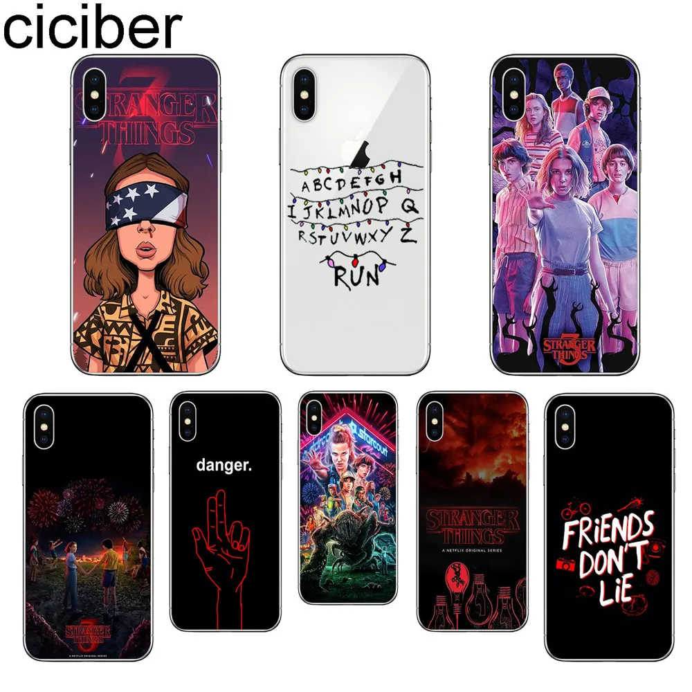 

ciciber Stranger Things for iPhone 11 Pro Max Phone Case for iPhone X XR XS Max 8 6 6S Plus 5 5S SE Soft TPU Cover Funda Coque