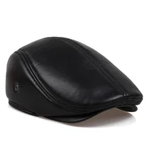 Прямая, новинка, Кепка из овечьей кожи, мужская и женская мода, берет из высококачественной натуральной кожи, бейсболки в стиле кэжуал