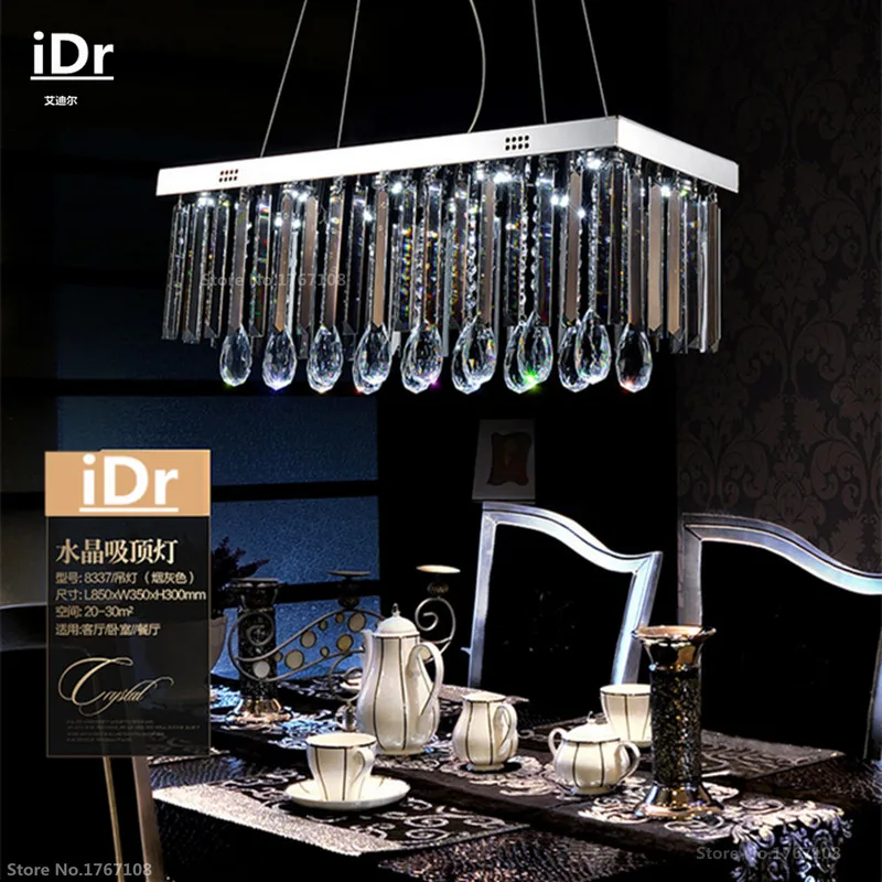 

Rectangular living room crystal lights LED chandelier lamps bedroom modern minimalist dining room lighting iDr-0124