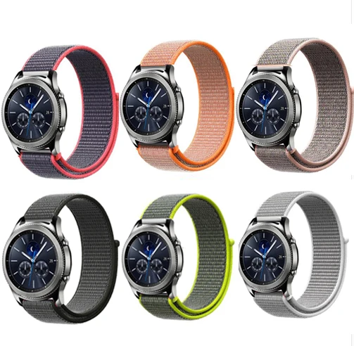 22 мм 20 нейлон петля для samsung Шестерни S3 s2 Спорт Frontier классические часы Band huami amazfit bip