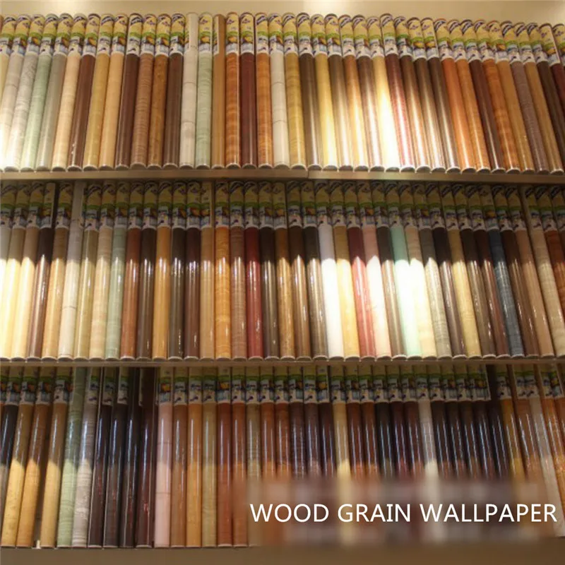 Wood grain sticker self adhesive paper for furniture wall paper 3d floor waterproof wallpaper bathroom contact ...