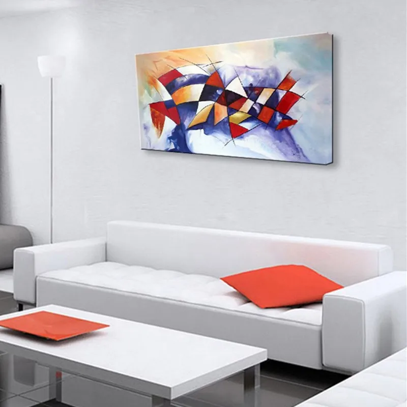 

Big size Wassily Kandinsky Abstract Oil Painting Canvas handmade oil painting Wall Art Picture for Living Room MOSCOW Home Decor