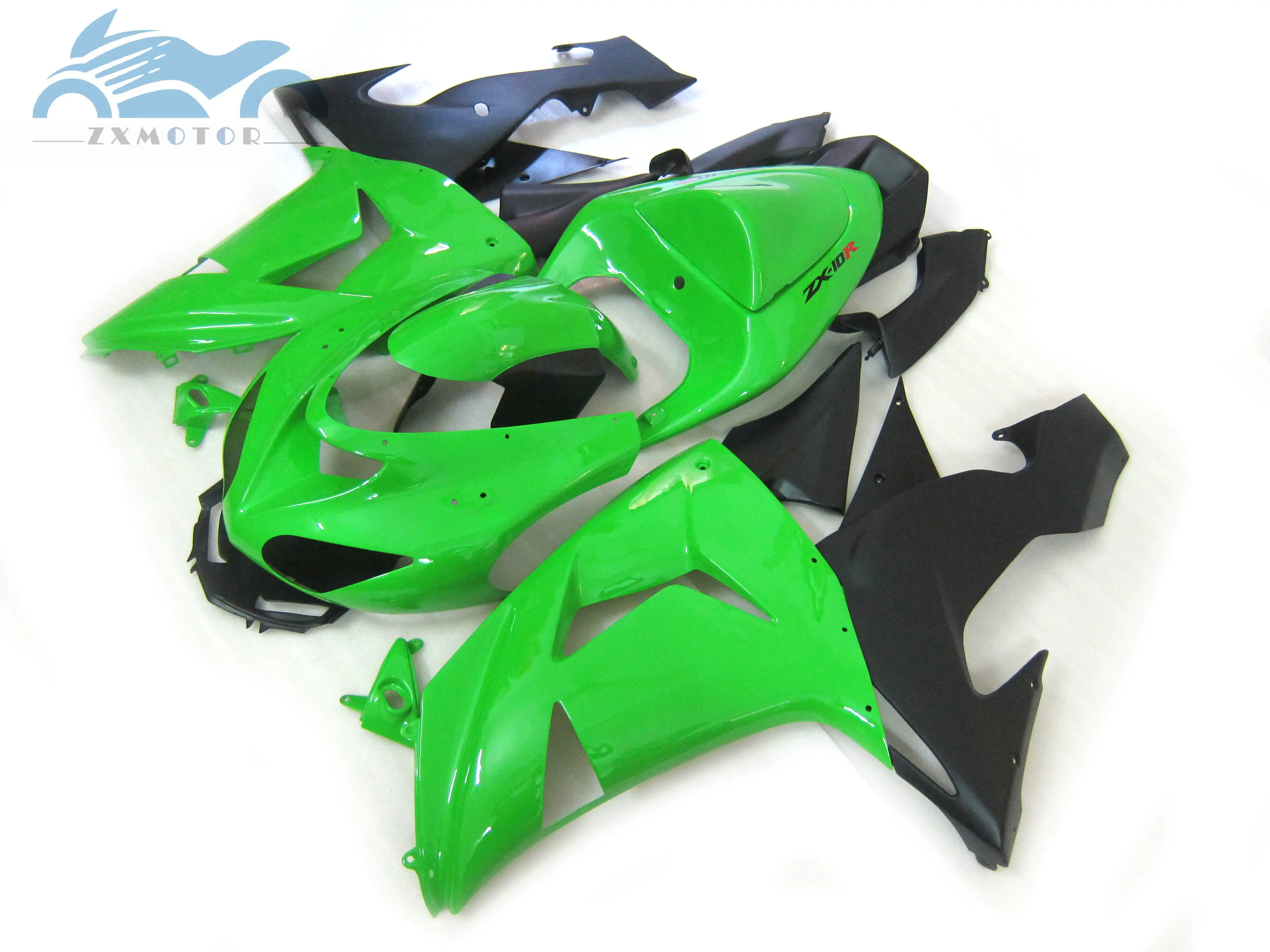 Пользовательские Пластиковые обтекатели комплект для KAWASAKI Ninja 2006 2007 ZX10R мотоцикл спортивный обтекатель комплект 06 07 ZX 10R Зеленый Черный Запчасти
