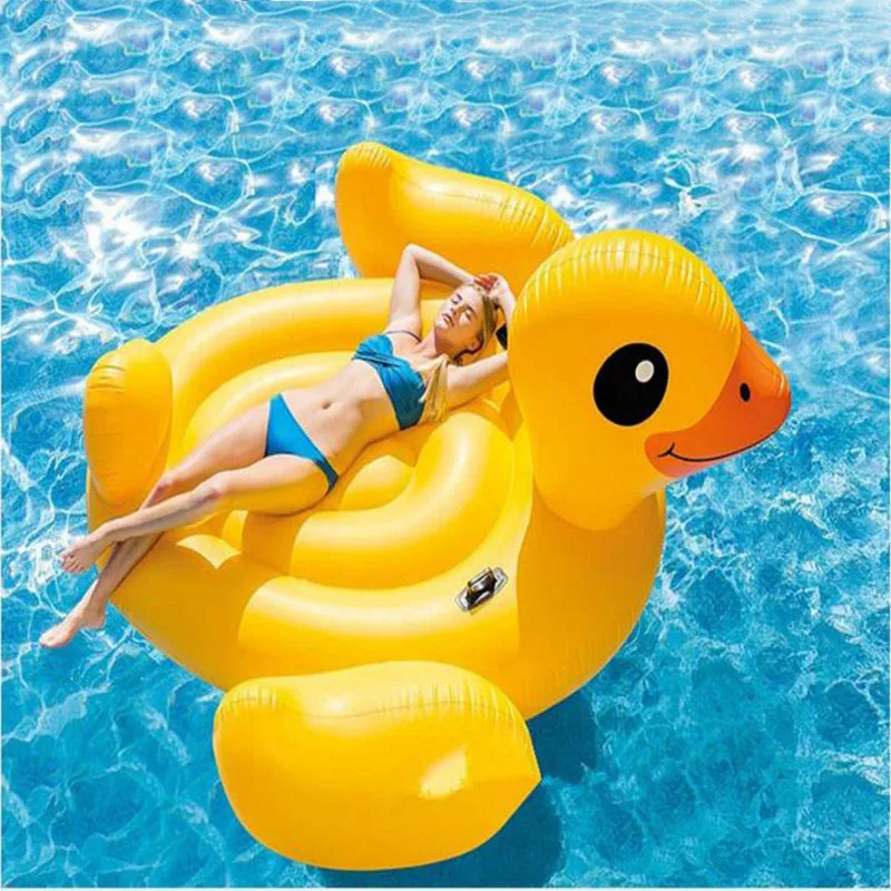 Большая Желтая плавающая утка для взрослых плавательная езда наездник бассейн плавает для взрослых поплавок бассейн вечерние надувные