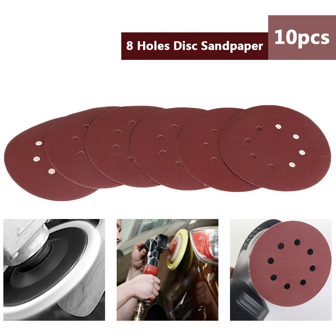 125mm Abrasive Sand Paper 10PCS Hook & Loop Sanding Paper Disc Power