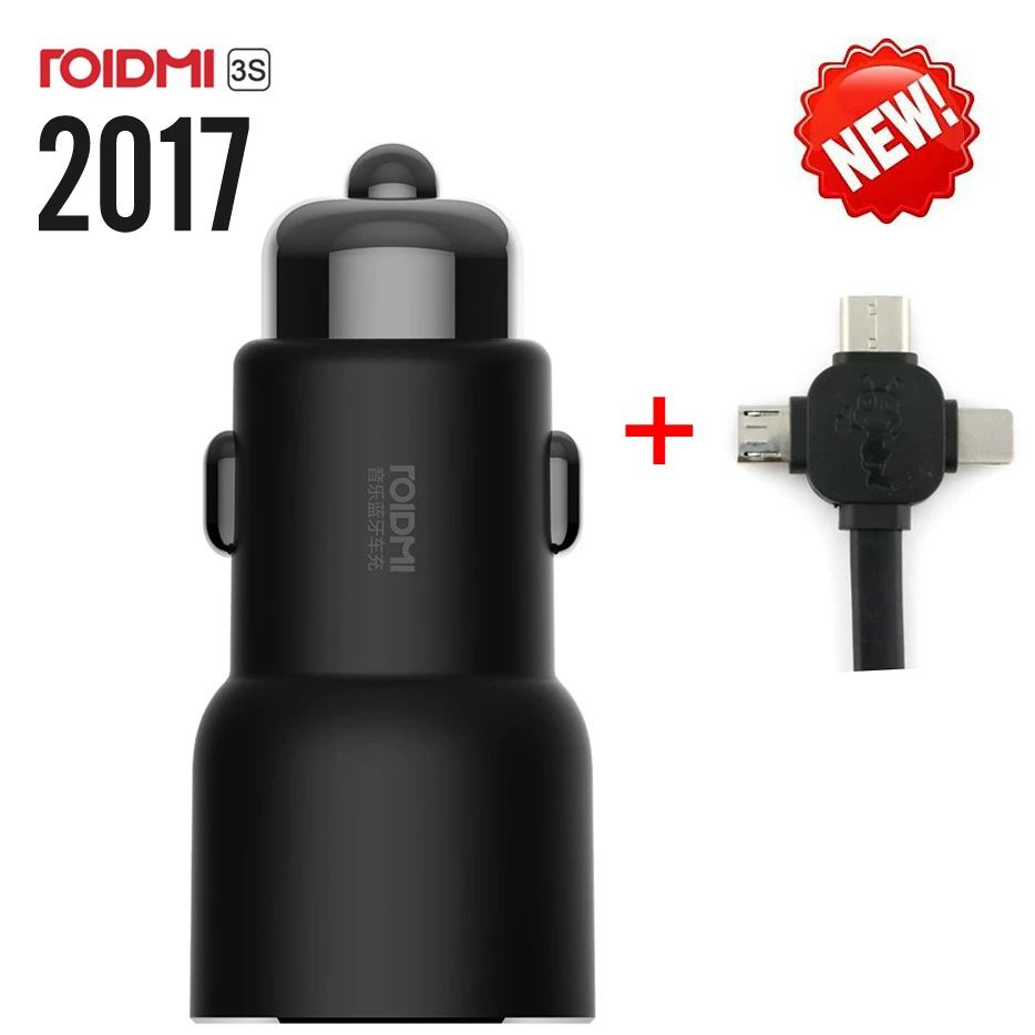 Xiaomi Cargador De Coche Roidmi 3s Inalambrico Por Bluetooth Para Iphone 8 7 Plus 5v 3 4a Usb Dual Reproductor De Musica Transmisor Fm Para Android E Ios Charger For Iphone Charger Forcharger Charger
