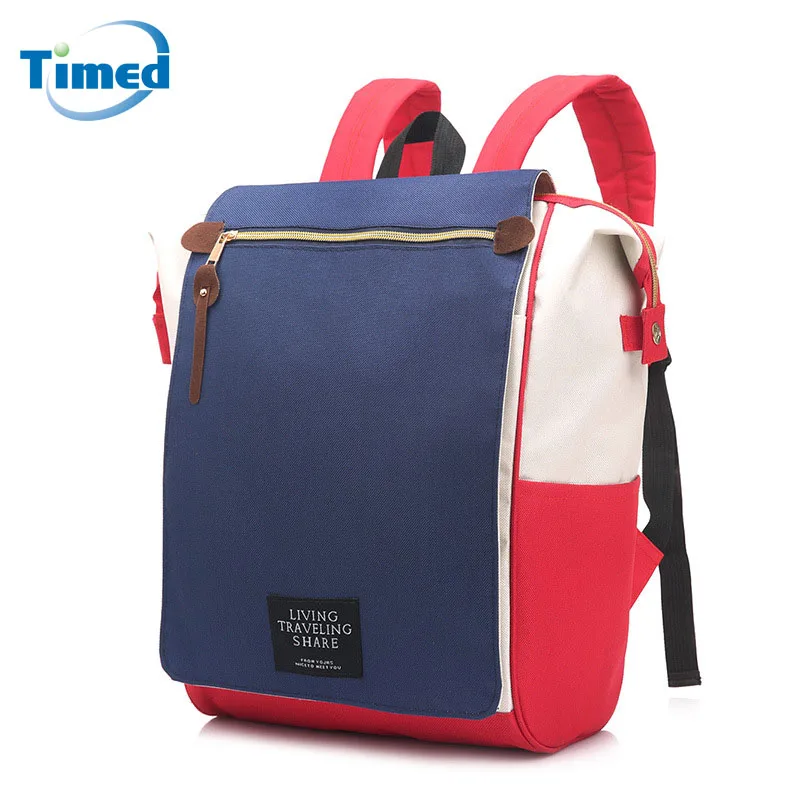 

2017 New women's Backpacks Panelled Oxford Travel Bag With Zipper Large Capacity Simple Preppy Style Computer Bag For Femael
