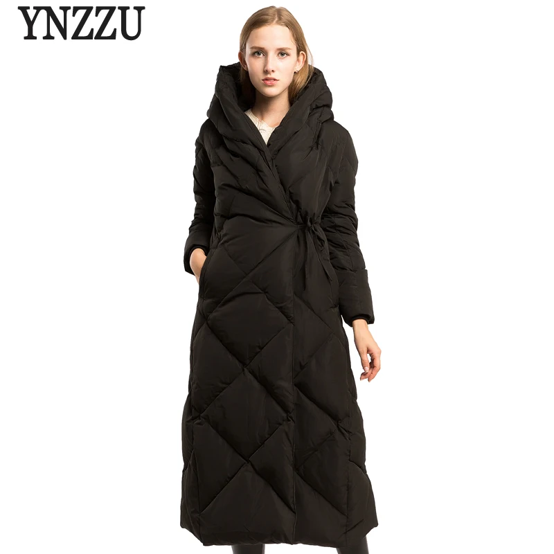 Goede Merk Luxe 2019 Winter vrouwen Donsjack Elegante Extra Lange 90% Witte Eendendons Jassen Verdikking Warm Vrouwelijke Outwears AO621