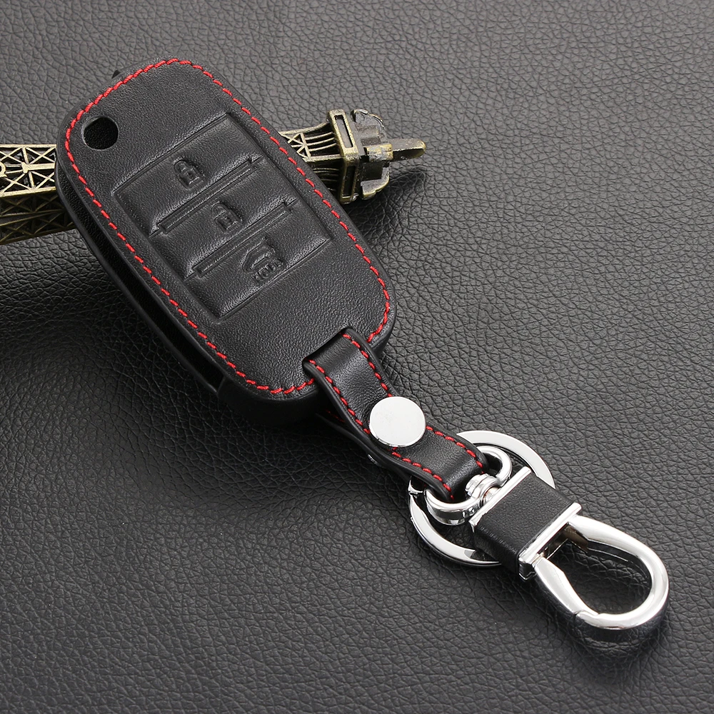 

Leather Chain Car Flip Key Cover For Kia Sportage QL KX5 RIO 2017 K3 K4 K5 Ceed Sorento Cerato Optima Frote KeyChain Case Holder