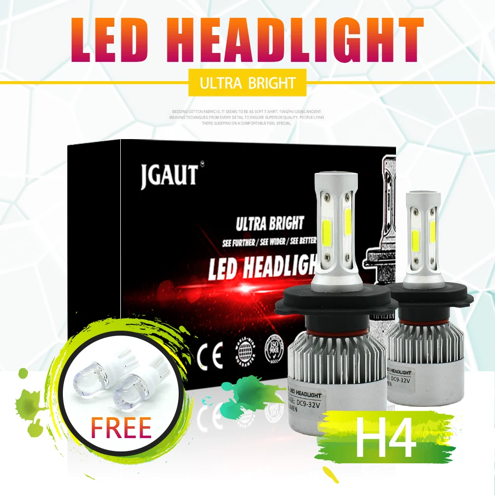 

2pcs H7 H4 LED H11 H1 H3 9005 9006 LED Car Headlight Lamp 72W 8000LM 12V Automobile lamp COB Chips white 6500K Super Bright HID