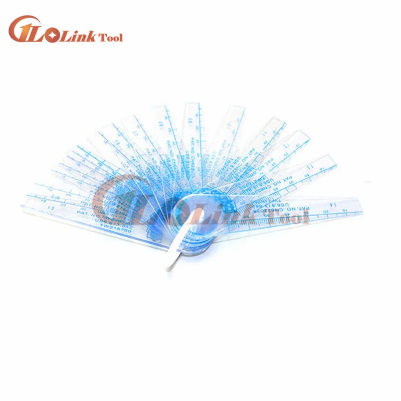 25 Blades Feeler Gauges Metric Measurement 0.05-1.0-1.5-2.0mmThickness Gap Metric Filler Feeler Gauge Plastic Measuring gap gage