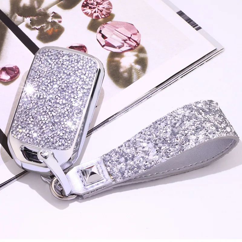 

Artificial Crystal key case cover Key case protective shell holder for Honda Vezel city civic Jazz BRV BR-V HRV Girl lady gift