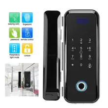 Smart Electric Glass Fingerprint Lock Card Reader Password Remote Control Door Home Keyless Lock fingerprint lock office glass door single double door password lock card remote sensing remote control electronic access control