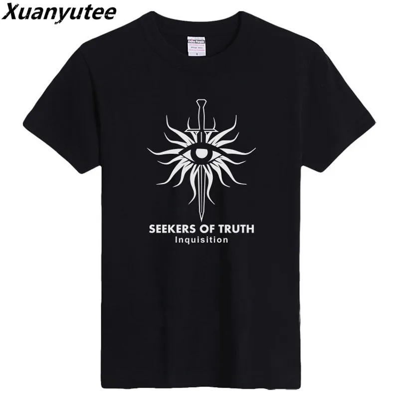 Мужская футболка Xuanyutee Seekers Of True Inquisition летняя хлопковая с коротким рукавом и